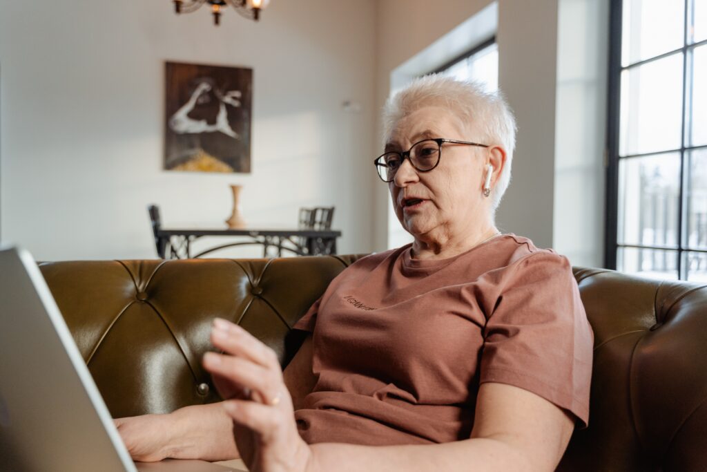 Senior woman on computer