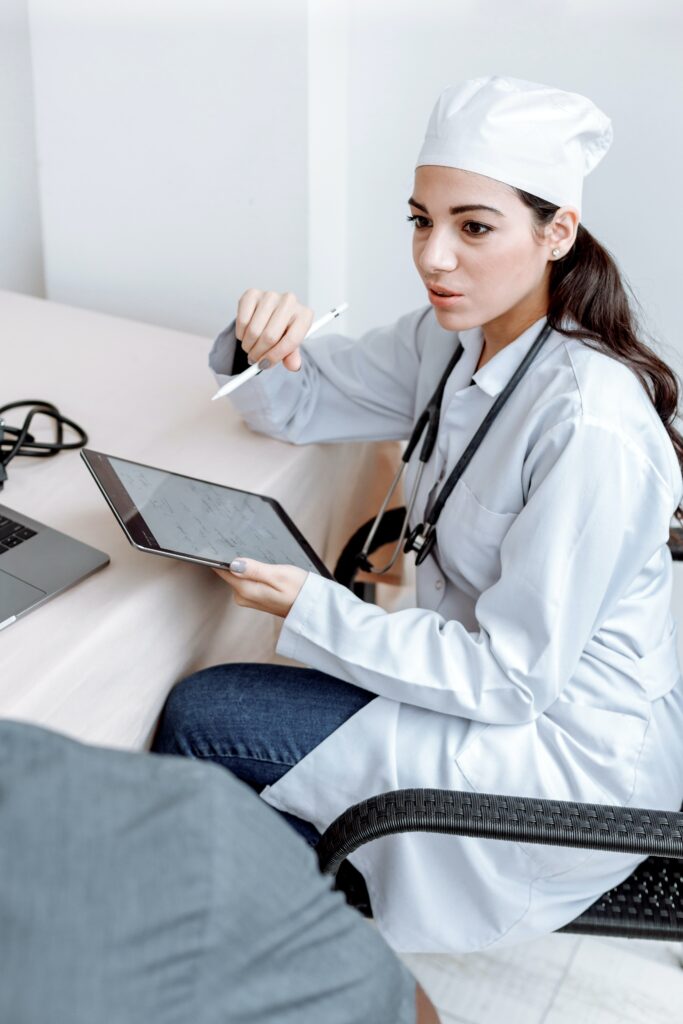 nurse with tablet